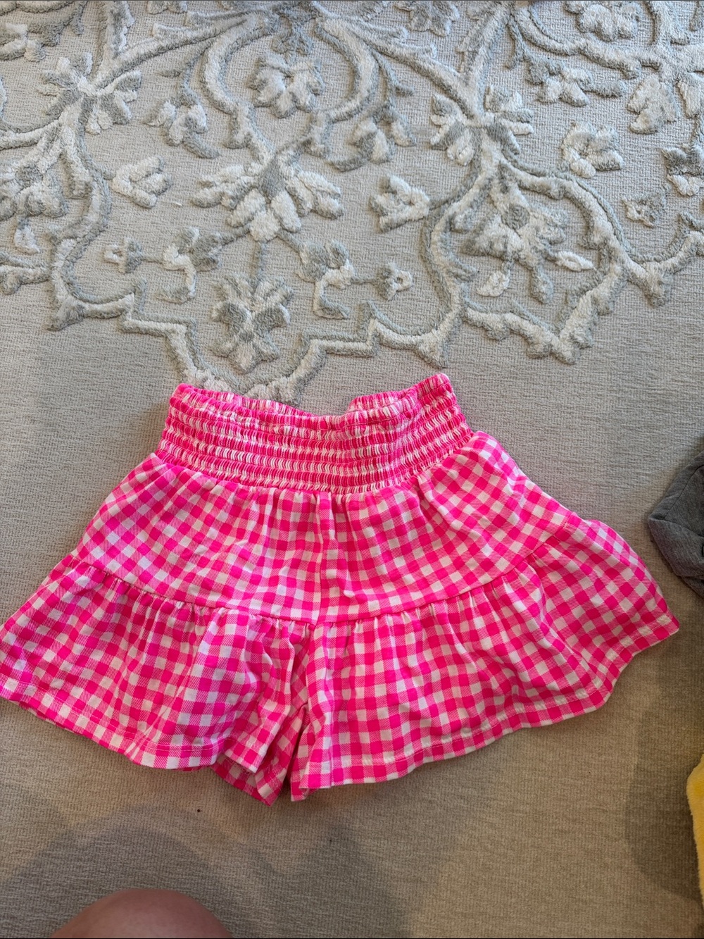 fabkids Pink and White Gingham Ruffle Skirt